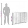 Podniesiona rabata gabionowa, trapezowa, stal, 150x20x100 cm