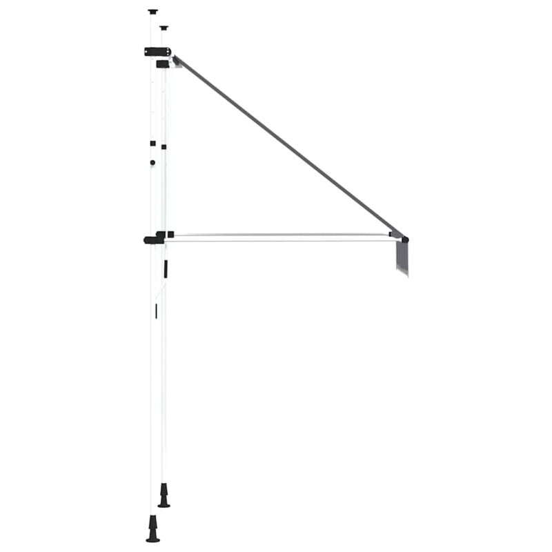 Markiza zwijana ręcznie, 100 cm, niebiesko-białe pasy