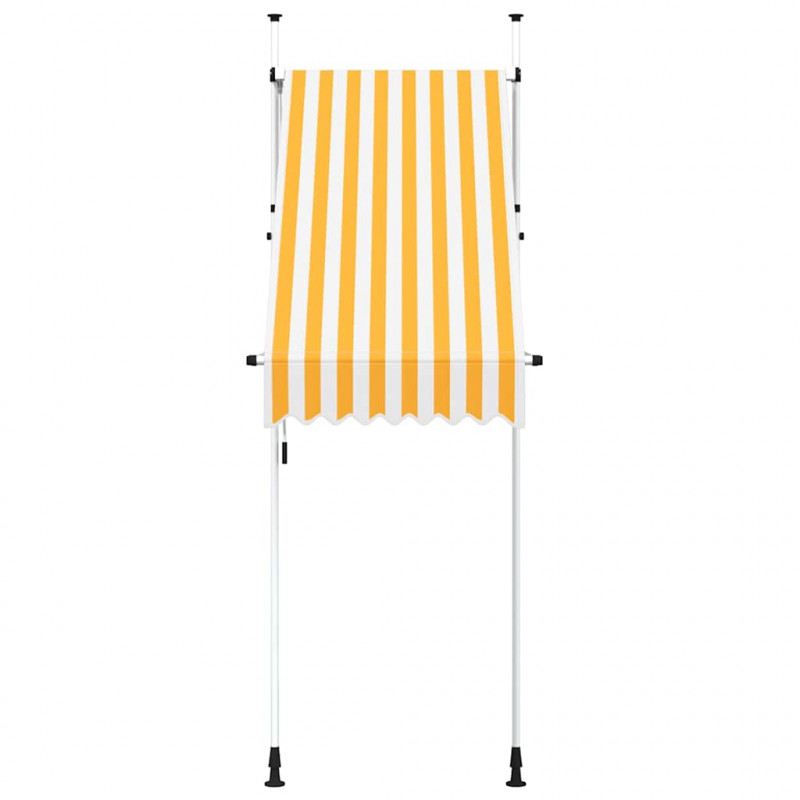 Markiza zwijana ręcznie, 100 cm, pomarańczowo-białe pasy