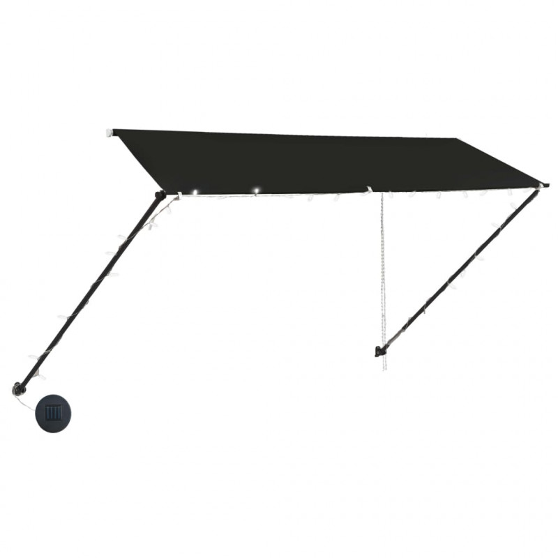 Markiza zwijana z LED, 300 x 150 cm, antracytowa