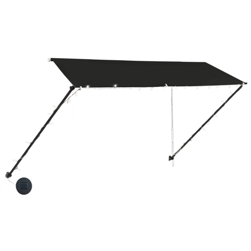 Markiza zwijana z LED, 350 x 150 cm, antracytowa