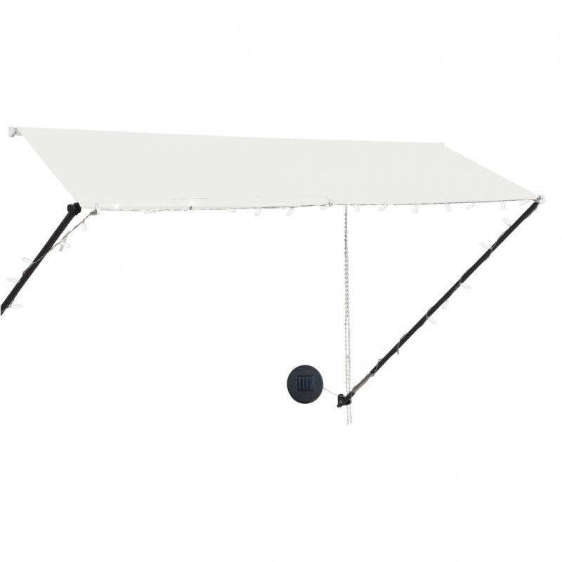 Markiza zwijana z LED, 300 x 150 cm, kremowa