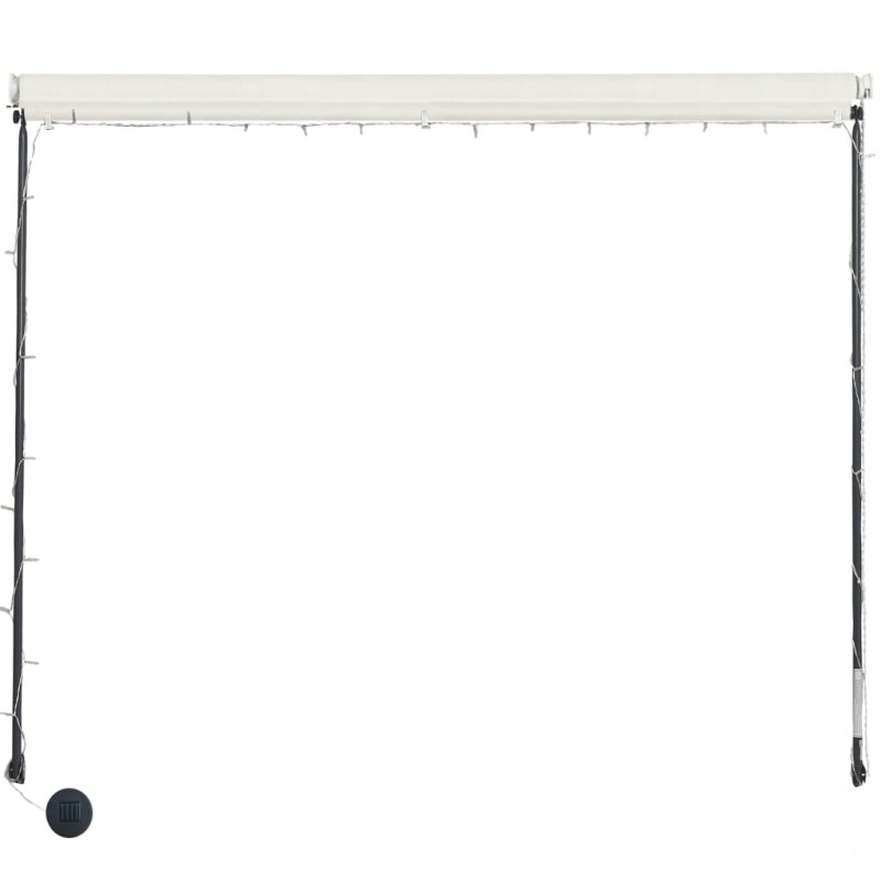 Markiza zwijana z LED, 300 x 150 cm, kremowa
