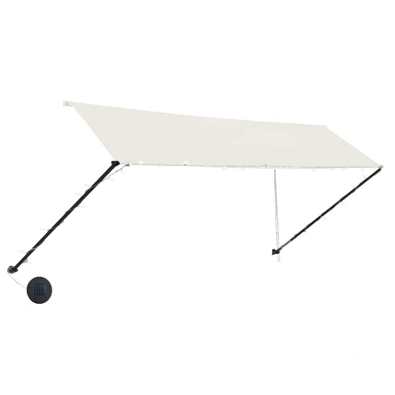 Markiza zwijana z LED, 350 x 150 cm, kremowa