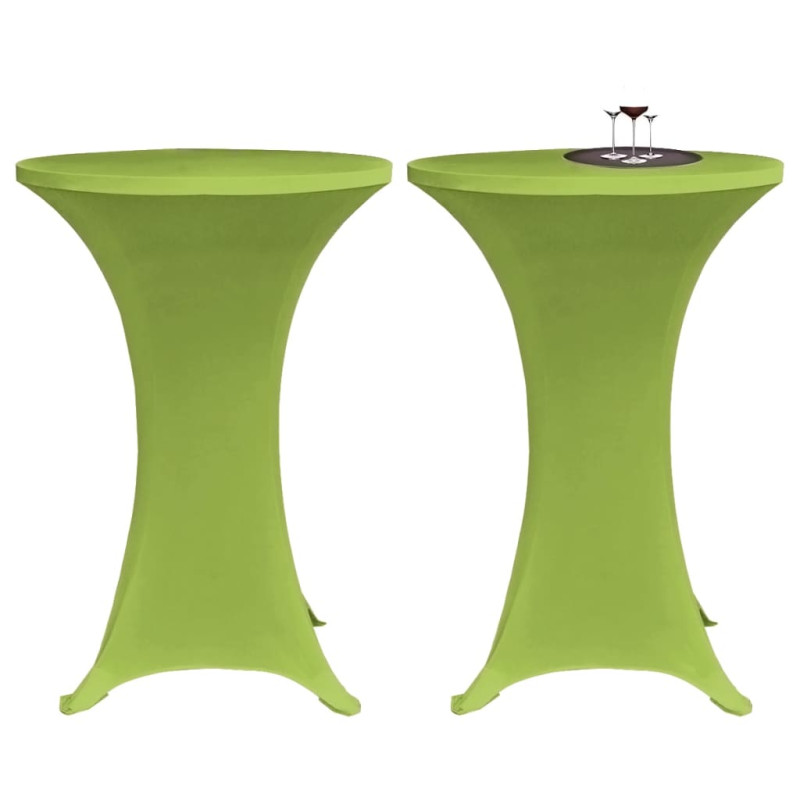 Elastyczne nakrycie stołu zielone 2 szt. 80 cm