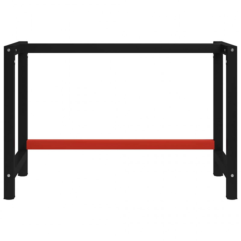 Metalowa rama pod blat roboczy, 120x57x79 cm, czarno-czerwona