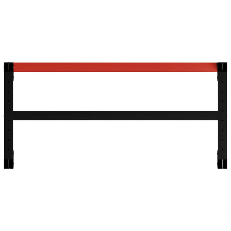 Metalowa rama pod blat roboczy, 120x57x79 cm, czarno-czerwona