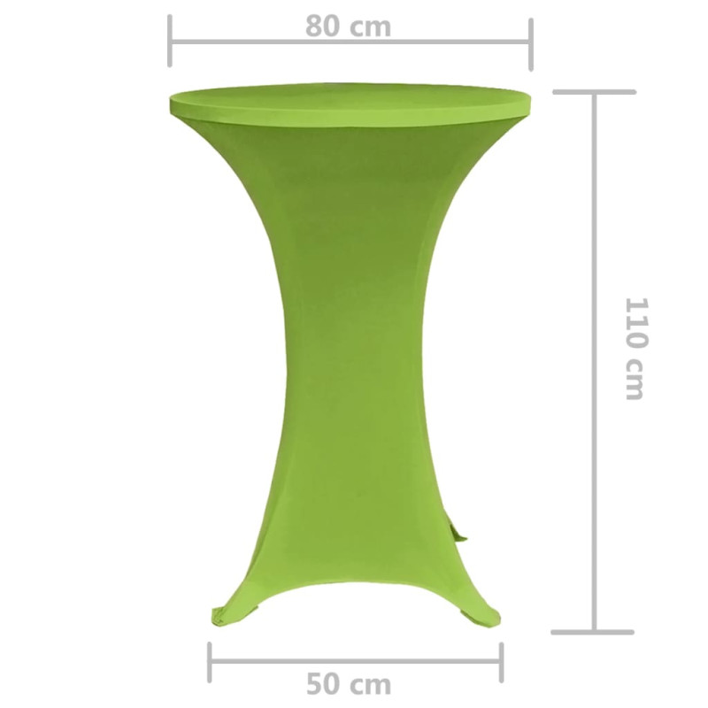Elastyczne nakrycie stołu zielone 2 szt. 80 cm