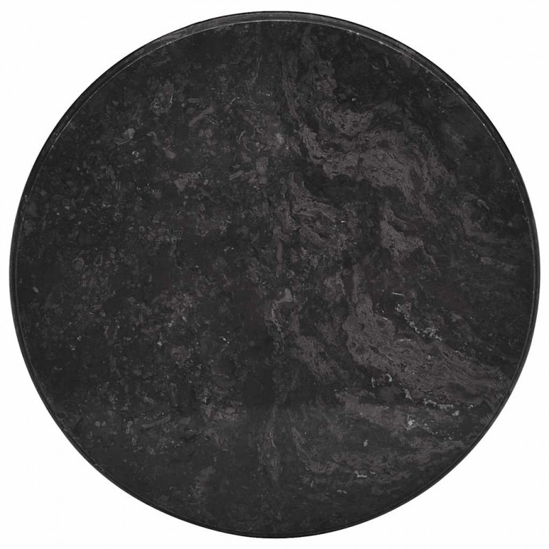 Blat do stołu, czarny, Ø50 x 2,5 cm, marmur