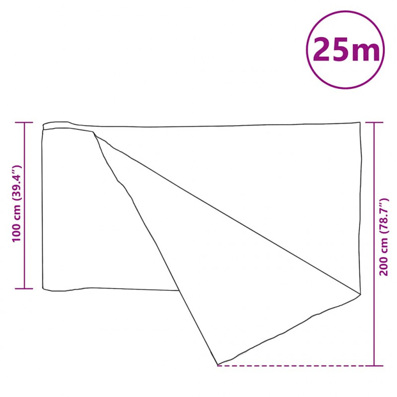 Siatka cieniująca, czarna, 1x25 m, HDPE, 75 g/m²