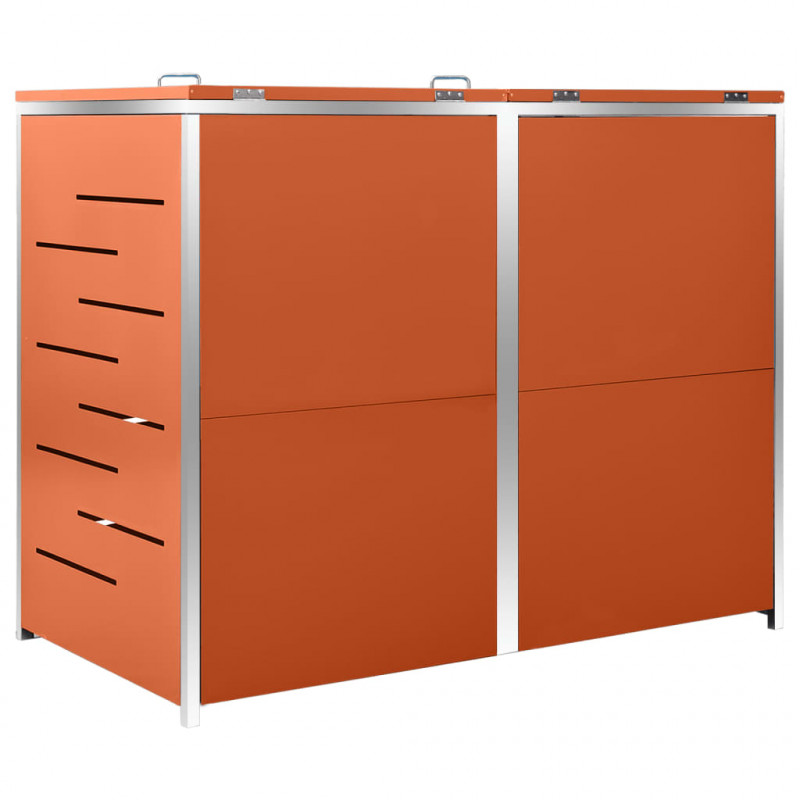 Osłona na 2 kosze na śmieci, 138x77,5x112,5 cm, stal nierdzewna