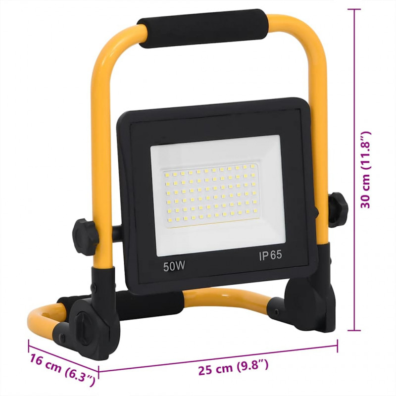 Reflektor LED z uchwytem, 50 W, zimne białe światło