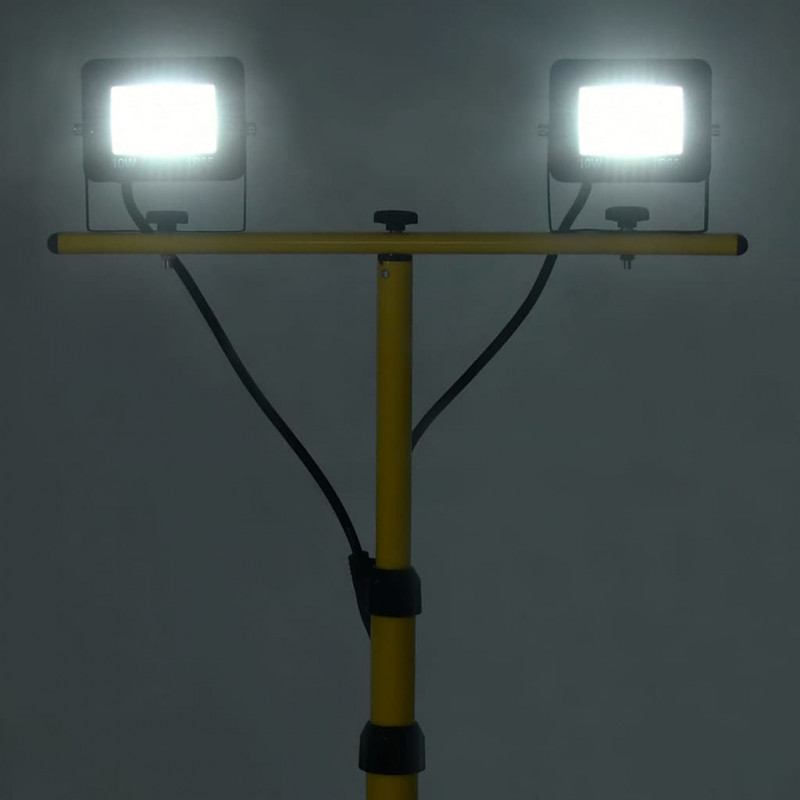 Reflektor LED ze stojakiem, 2x10 W, zimne białe światło