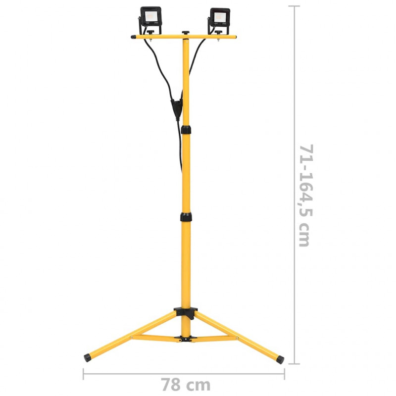 Reflektor LED ze stojakiem, 2x10 W, zimne białe światło