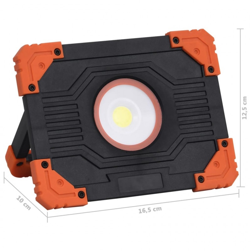 Przenośny reflektor LED, ABS, 10 W, zimne białe światło