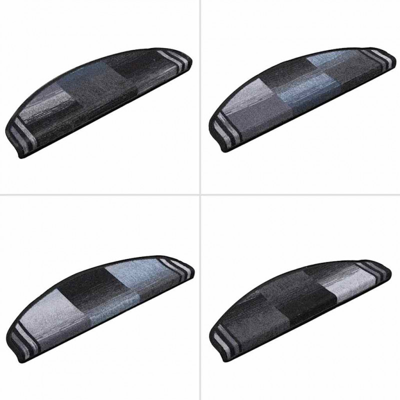 Samoprzylepne nakładki na schody 10 szt. 65x21x4cm czarno-szare