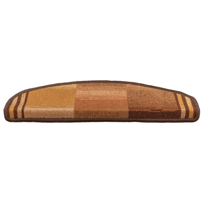 Samoprzylepne nakładki na schody, 10 szt., 65x21x4 cm, brązowe