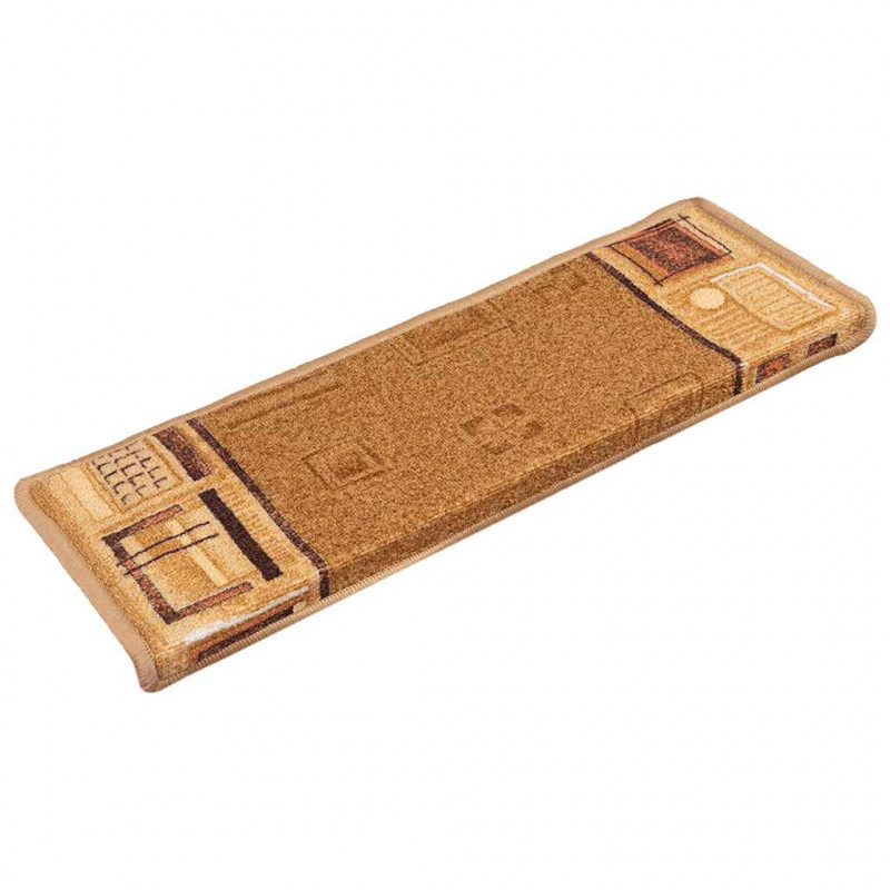 Samoprzylepne nakładki na schody, 10 szt., 65x21x4 cm, beżowe