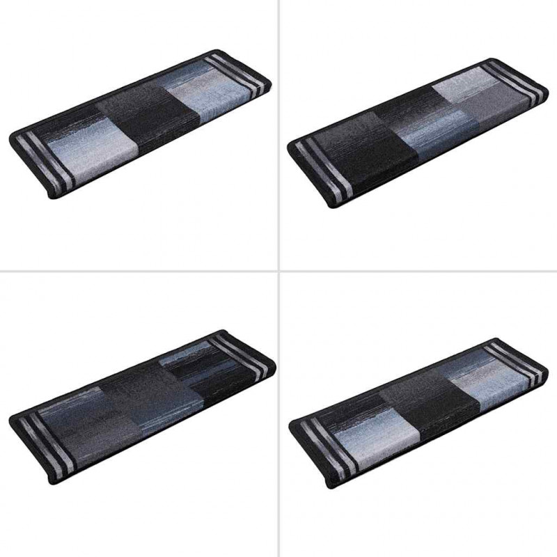 Samoprzylepne nakładki na schody 5 szt., 65x21x4cm czarno-szare