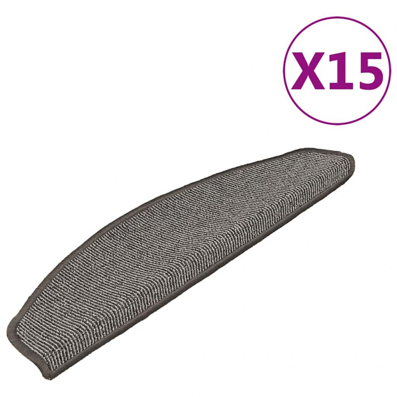 Nakładki na schody, 15 szt., szare, 65x21x4 cm