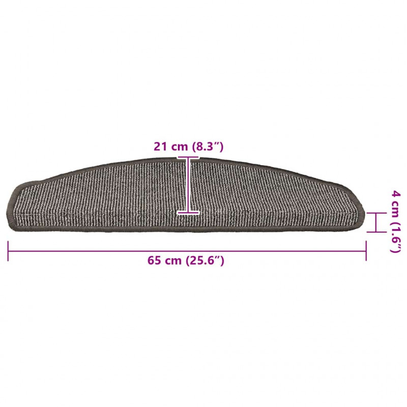 Nakładki na schody, 15 szt., szare, 65x21x4 cm