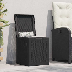 Skrzynia ogrodowa, 90 L, czarna, rattan PP