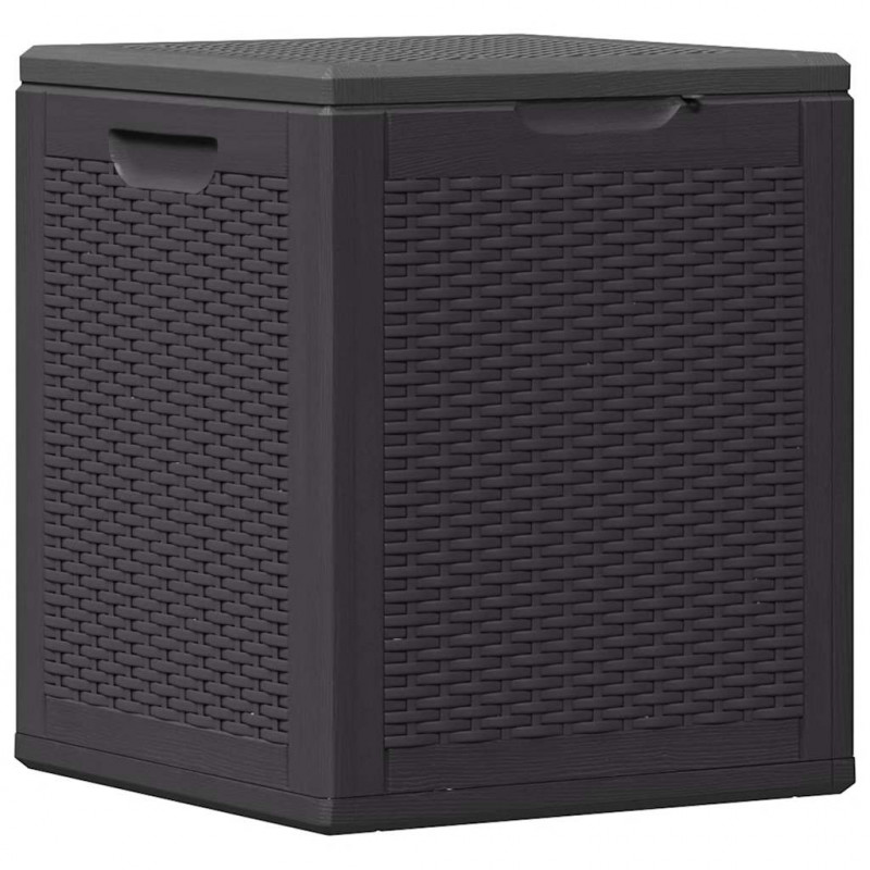 Skrzynia ogrodowa, 90 L, czarna, rattan PP