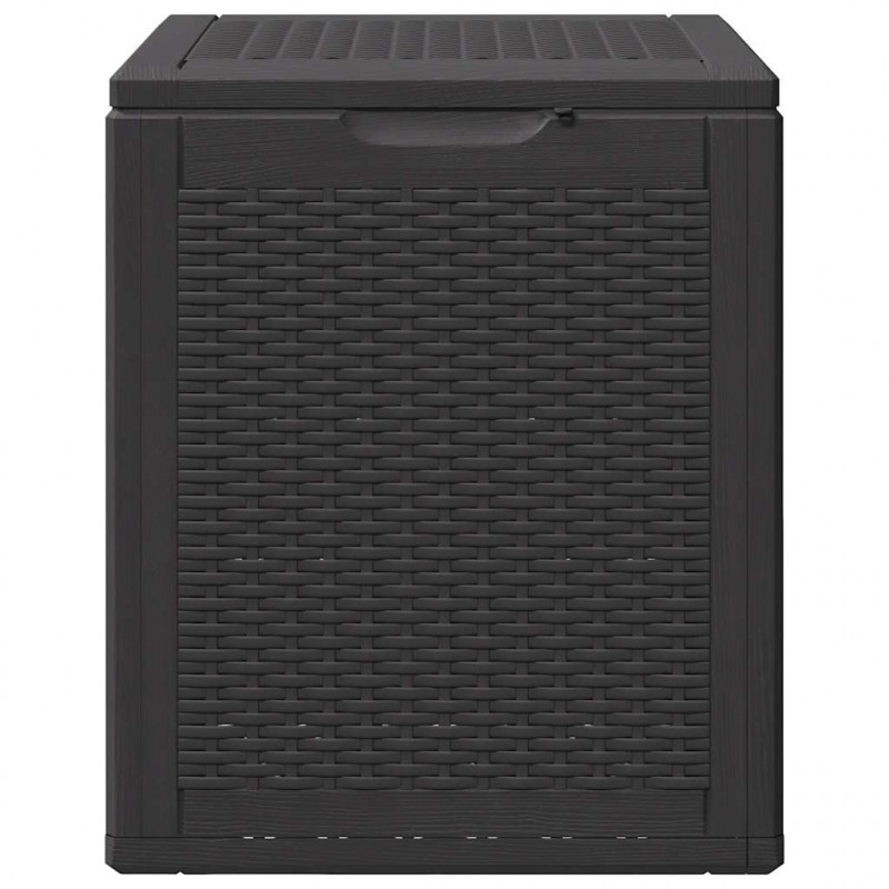 Skrzynia ogrodowa, 90 L, czarna, rattan PP
