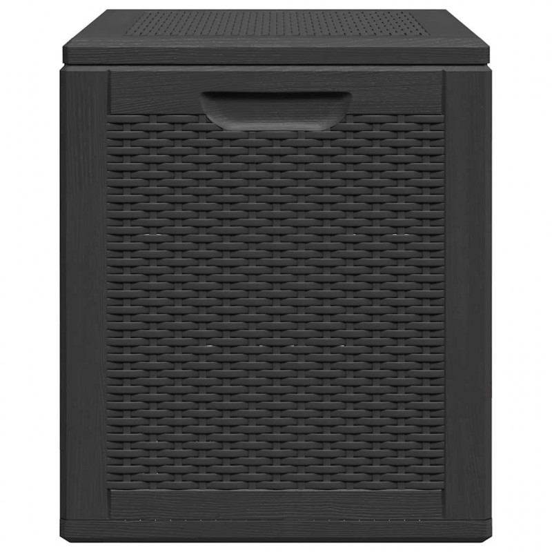 Skrzynia ogrodowa, 90 L, czarna, rattan PP