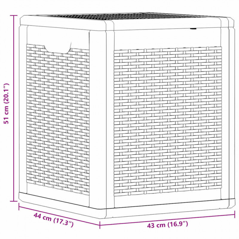 Skrzynia ogrodowa, 90 L, czarna, rattan PP