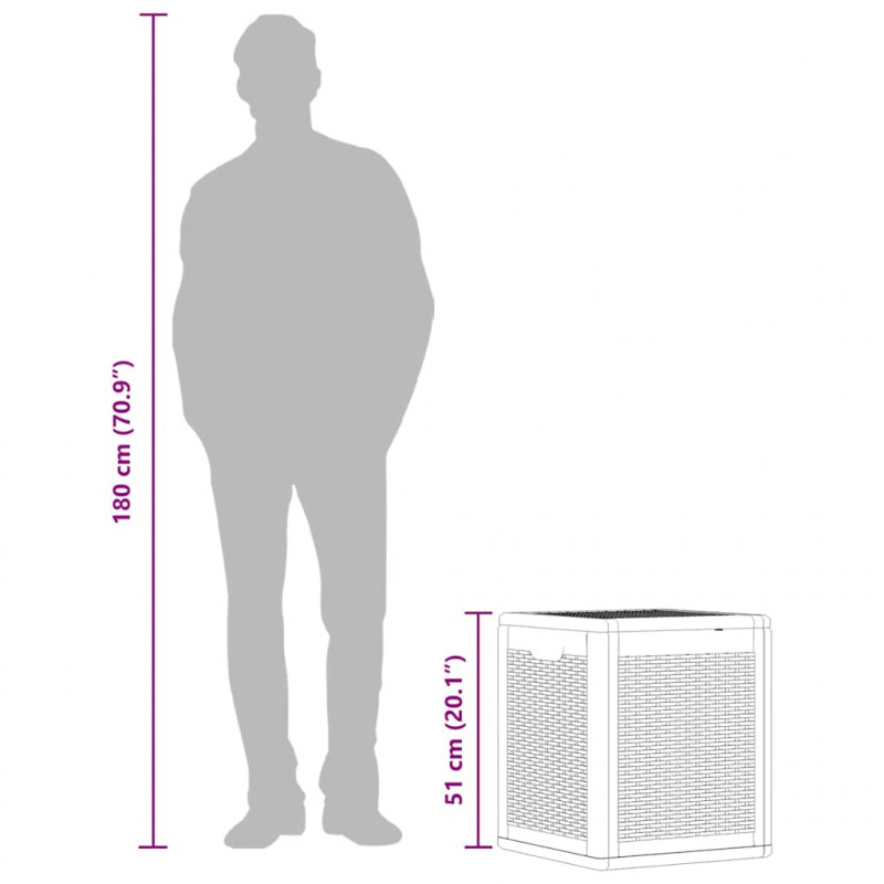 Skrzynia ogrodowa, 90 L, czarna, rattan PP