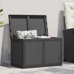 Skrzynia ogrodowa, 180 L, czarna, rattan PP