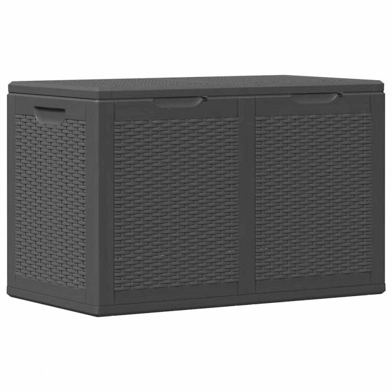 Skrzynia ogrodowa, 180 L, czarna, rattan PP