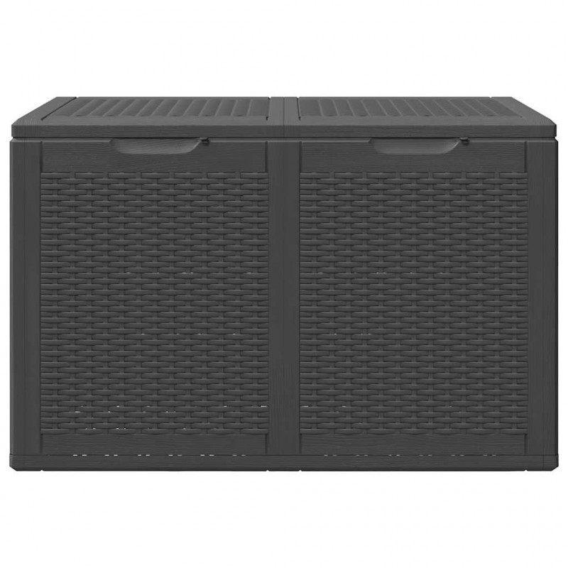 Skrzynia ogrodowa, 180 L, czarna, rattan PP