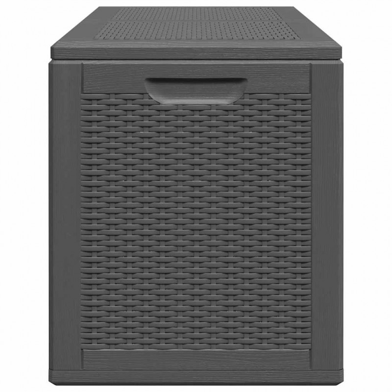Skrzynia ogrodowa, 180 L, czarna, rattan PP