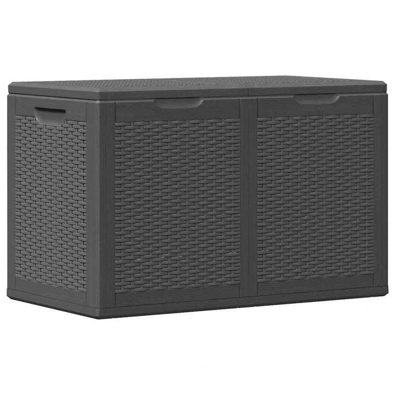 Skrzynia ogrodowa, 180 L, czarna, rattan PP