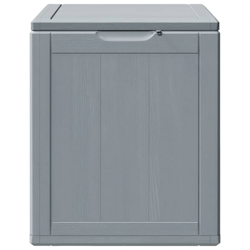 Skrzynia ogrodowa, 90 L, szara, rattan PP