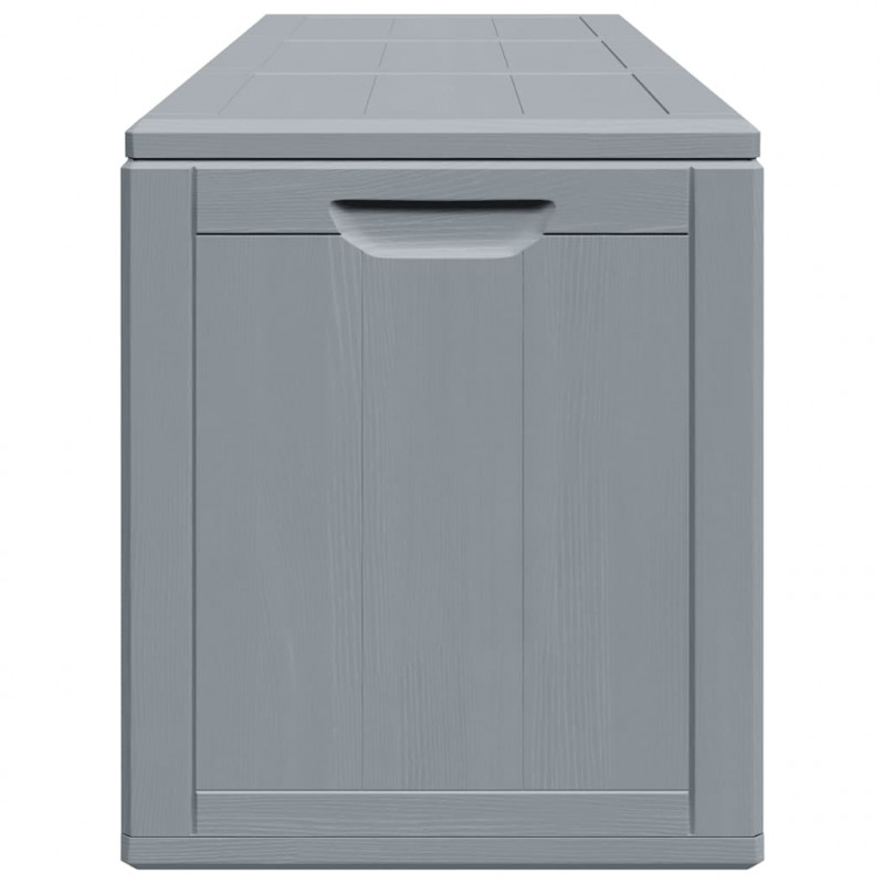 Skrzynia ogrodowa, 270 L, szara, rattan PP