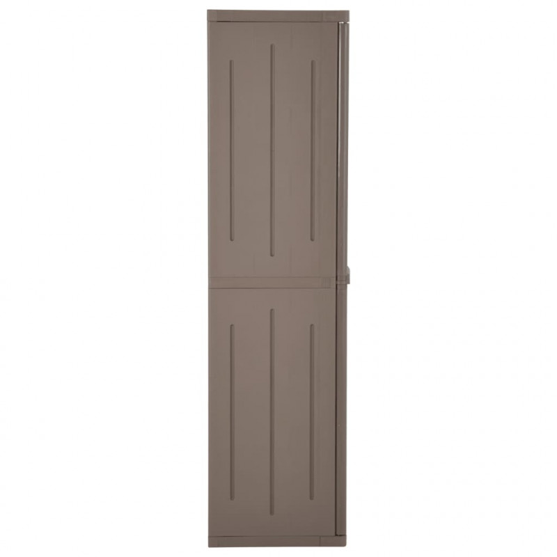 Szafka ogrodowa, brązowa 65x45x172 cm, PP stylizowane na drewno