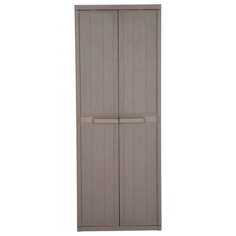 Szafka ogrodowa, brązowa 65x45x172 cm, PP stylizowane na drewno