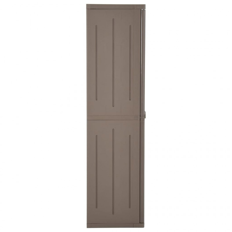 Szafka ogrodowa, brązowa 65x45x172 cm, PP stylizowane na drewno
