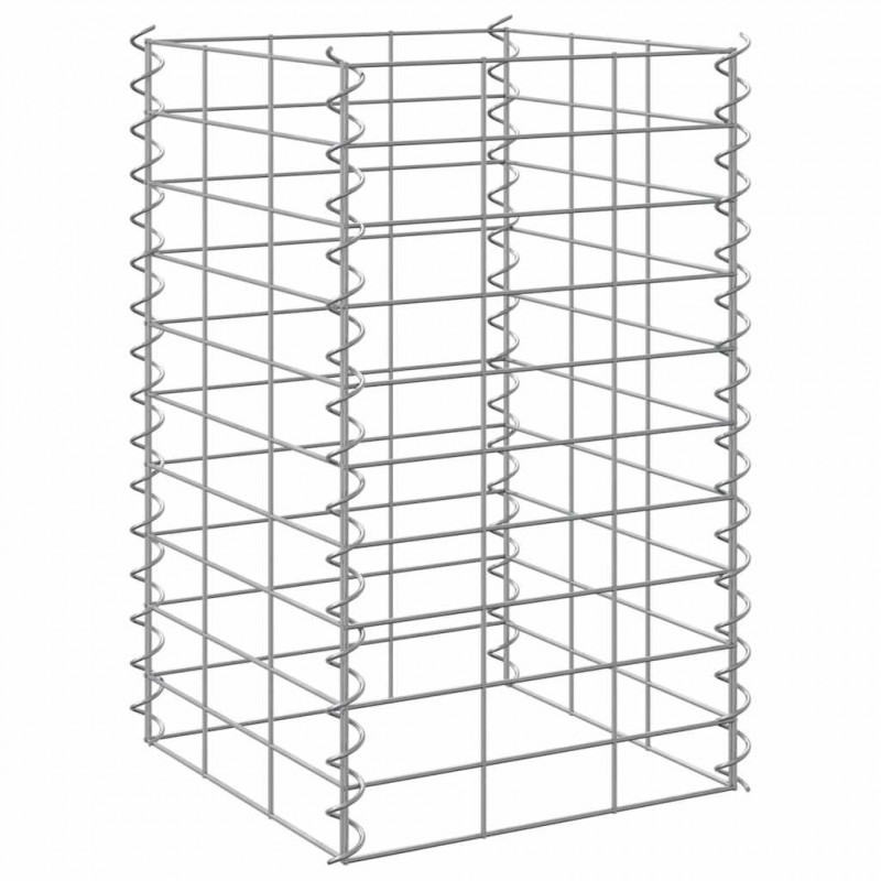 Wysokie donice gabionowe, 3 szt., 30x30x50 cm, żelazo