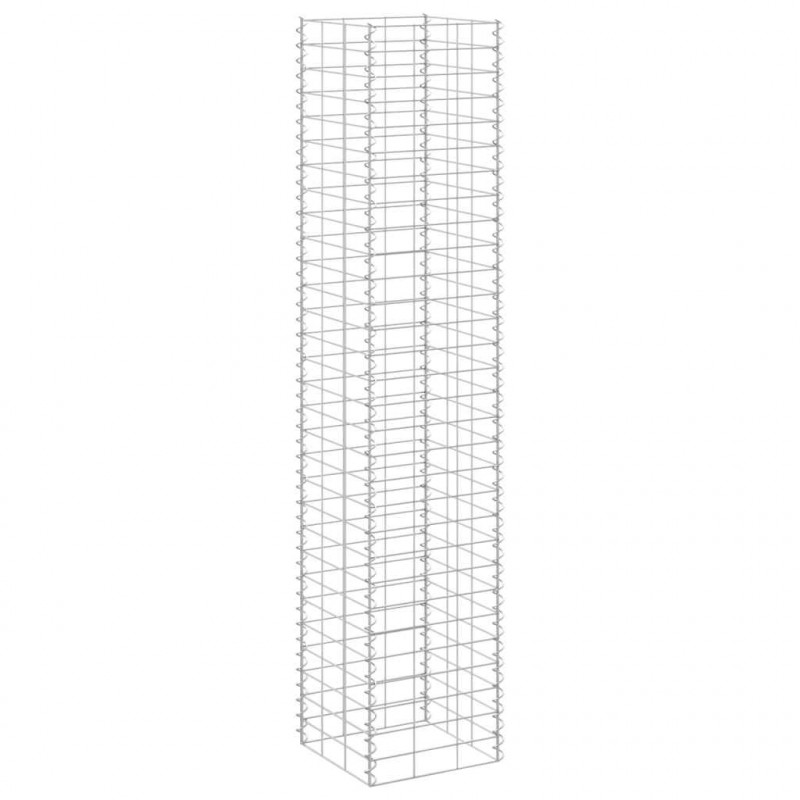 Wysokie donice gabionowe, 3 szt., 30x30x150 cm, żelazo