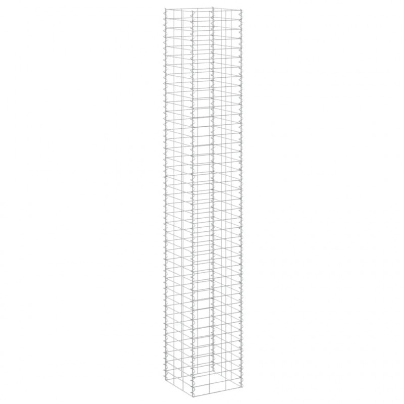 Wysokie donice gabionowe, 3 szt., 30x30x200 cm, żelazo