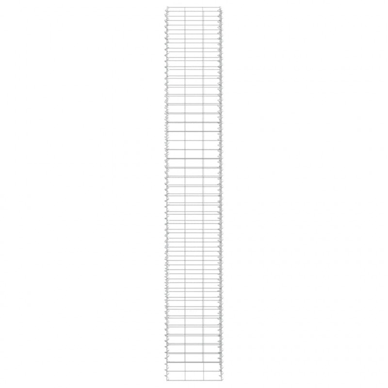 Wysokie donice gabionowe, 3 szt., 30x30x200 cm, żelazo