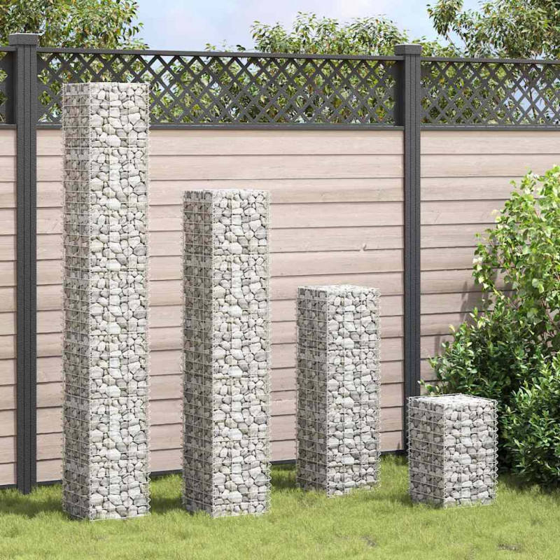 Wysokie donice gabionowe, 4 szt., 30x30x50/100/150/200 cm