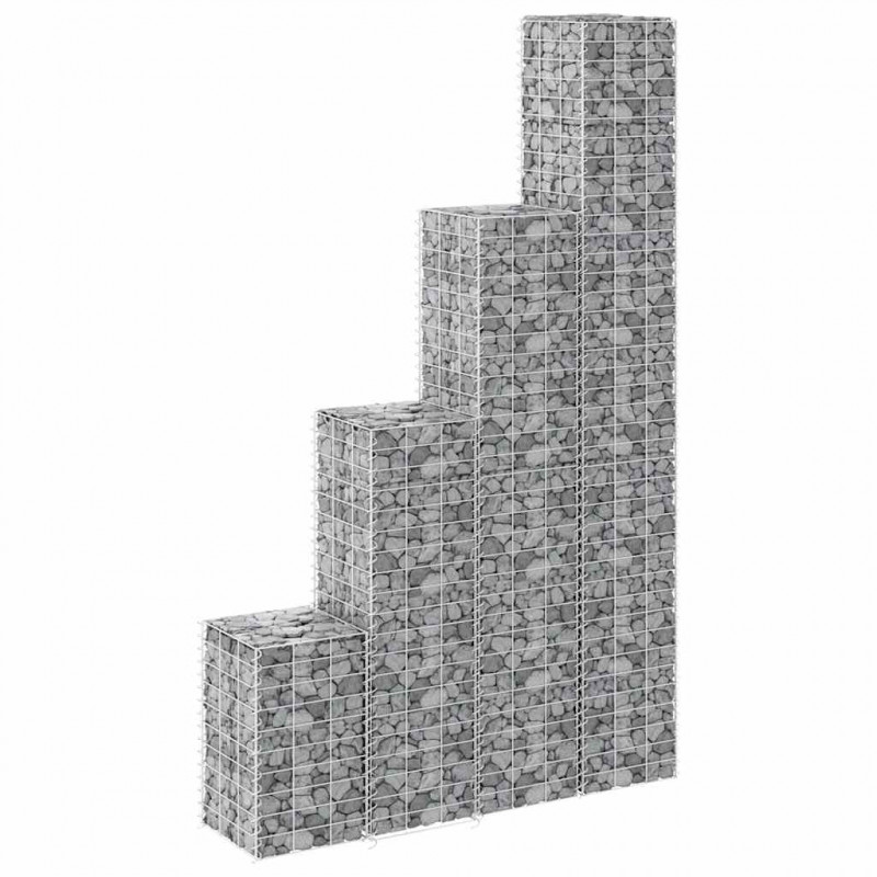Wysokie donice gabionowe, 4 szt., 30x30x50/100/150/200 cm