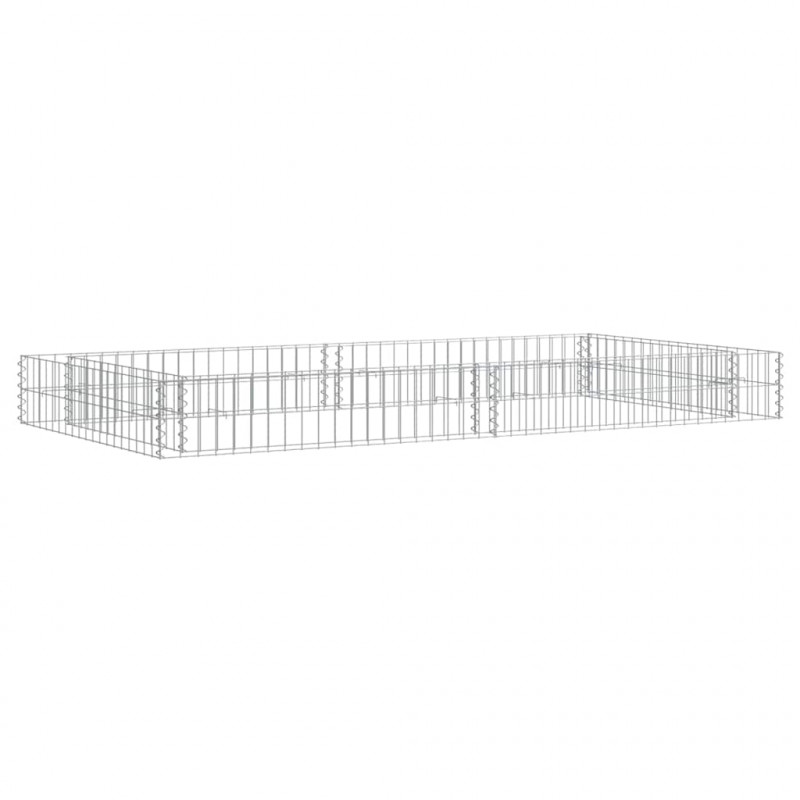 Podwyższona donica gabionowa, galwanizowana stal, 200x100x20 cm