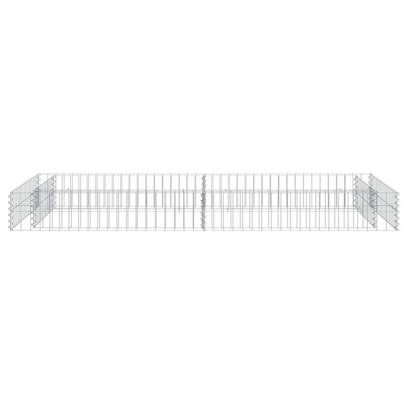 Podwyższona donica gabionowa, galwanizowana stal, 200x100x20 cm