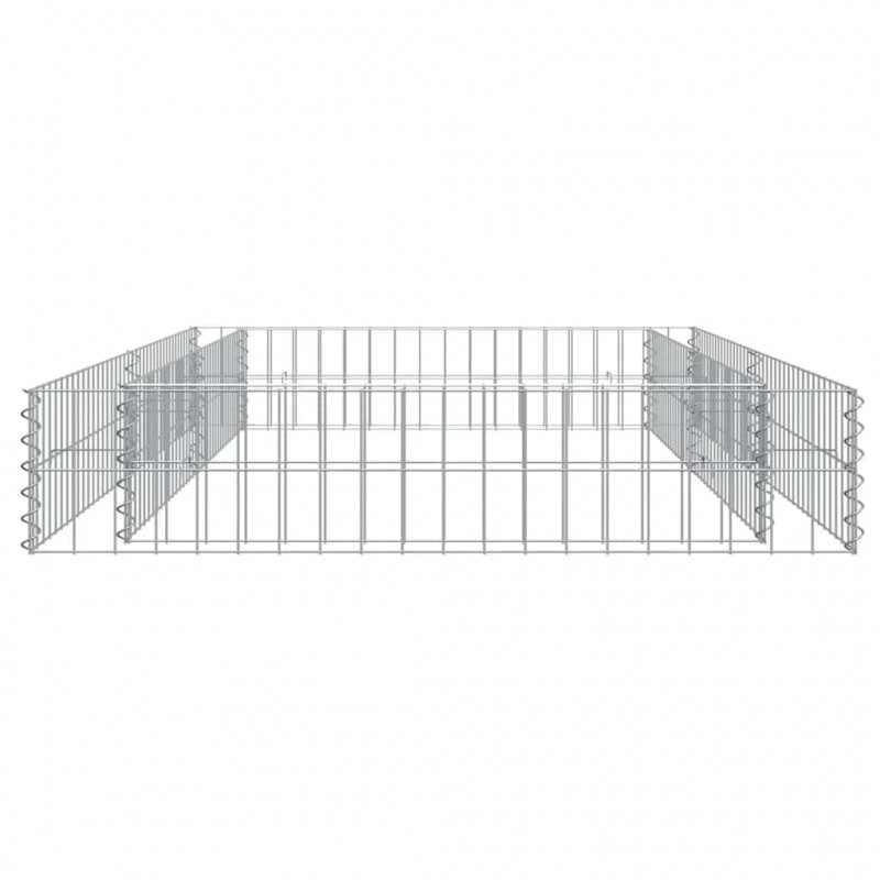 Podwyższona donica gabionowa, galwanizowana stal, 200x100x20 cm